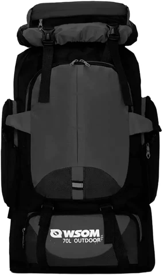 Mochila Camping Impermeável 70L - Trilha, Viagem e Trekking - Poliéster Resistente, Múltiplos Bolsos e Alças Acolchoadas - Cargueira Unissex