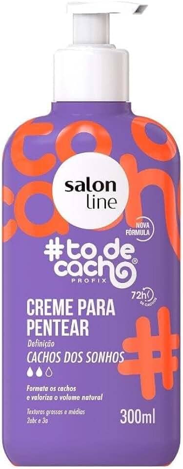 Salon Line, #TodeCacho, Creme de Pentear, Cachos dos Sonhos, Vegano - Para Cabelos Ondulados, Cacheados e Crespos, 300 ml
