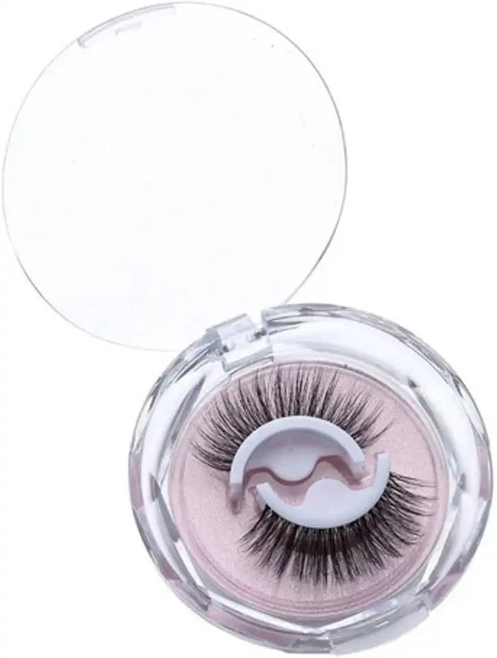 Cílios Postiços Adesivo Volume Natural Reutilizáveis Artesanais Macios Leves, Cilíos natural, tira longa e grossa, cruzada, reutilizável, leve, para trabalho, cílios para olhos grandes de maquiagem para casamento, 1 par (ZD01)