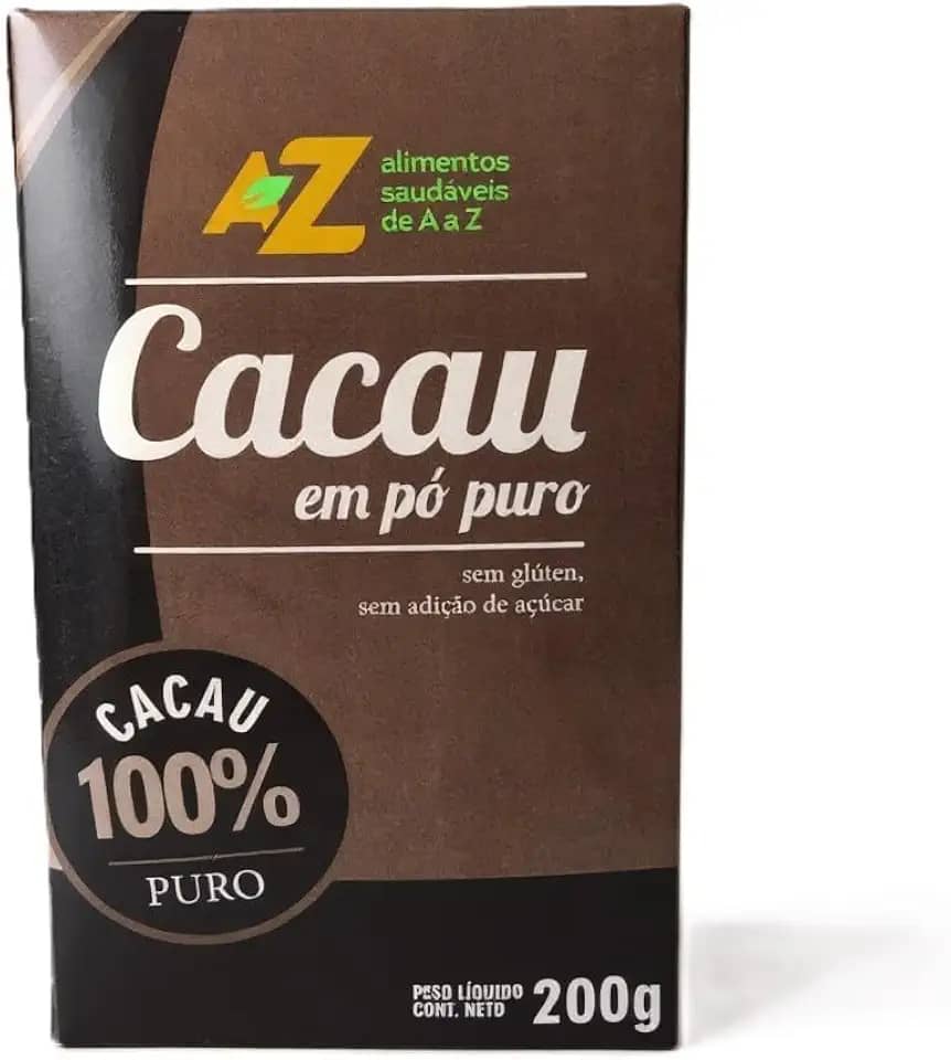 Cacau em Pó 100% Puro Sem Açúcar 200g – AZ Alimentos | Sem Glúten e Sem Lactose