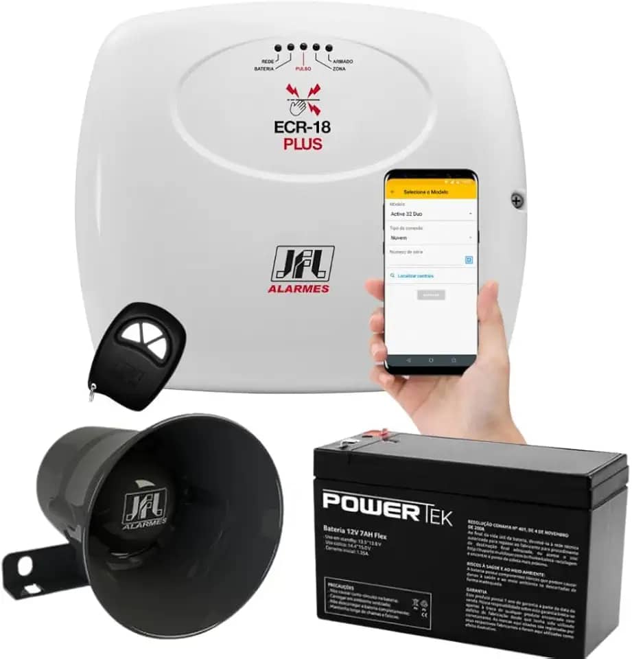 Kit Central de Choque Completa ECR-18 Plus Acesso Smartphone JFL