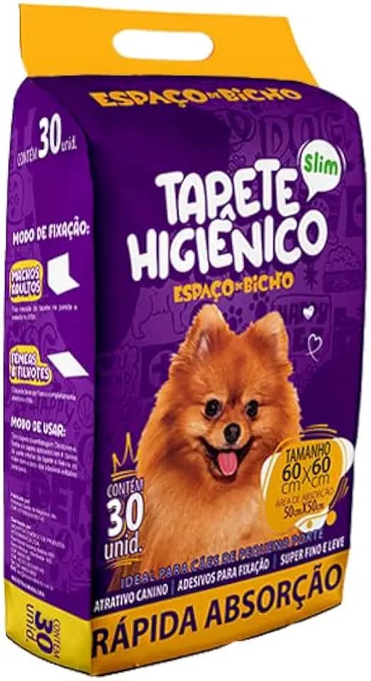 Tapete Higiênico Descartável Espaço de Bicho 60x60cm 30 unidades - Slim