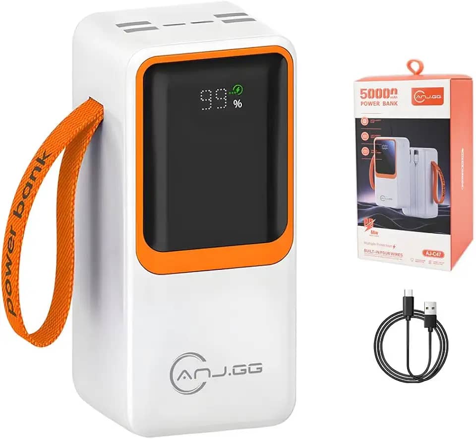 Power Bank, USB Type-C, para Smartphones, Aleatório, 20000/30000/50000mAh, Carregamento Rápido, 33W~66W, Bateria, Portátil