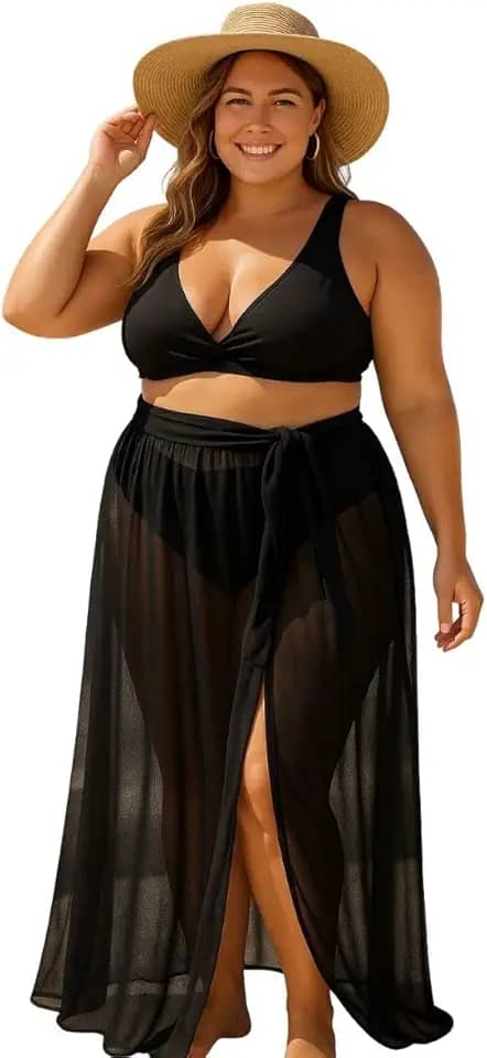 Saída De Praia Plus Size Saia Envelope Longa Tule Elegante