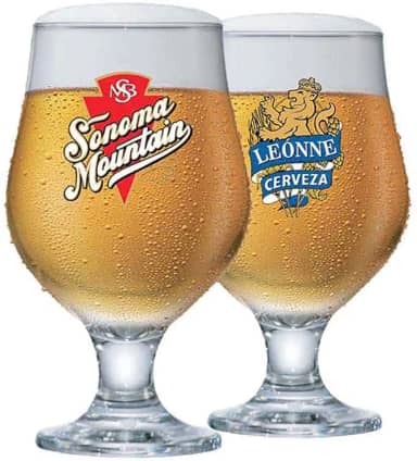 Ruvolo, Jogo de Taça Beer Master para Cerveja, Taça de Vidro Rótulo 2 pcs, 380ml