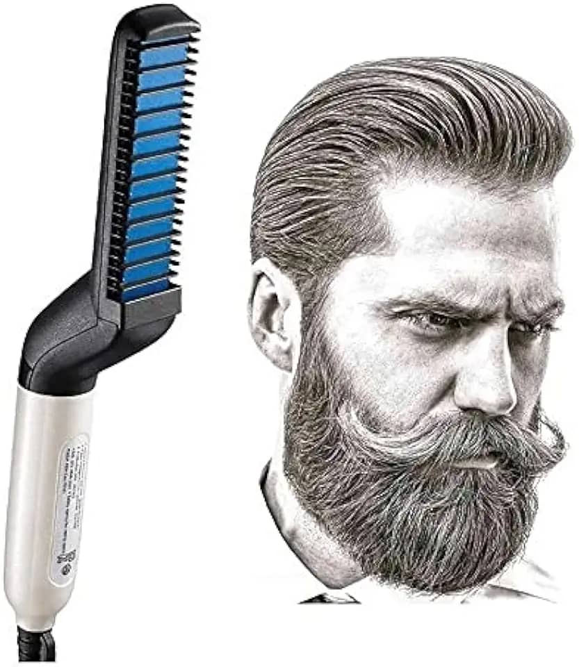 Pente Elétrico Chapinha Prancha Modela Alisa Barba E Cabelo