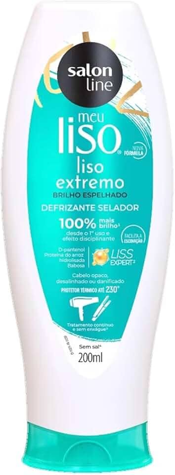 Salon Line, Defrizante Protetor Térmico, Meu Liso Extremo, Vegano - Para Cabelos Lisos Naturais, Alisados e Relaxados, 200ml