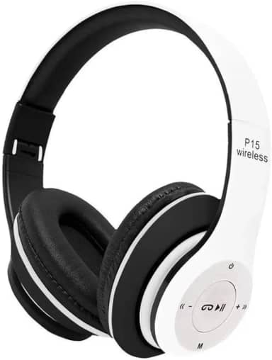 Fone De Ouvido Bluetooth 5.0 Bateria Longa Duração Sem Fio Headphone Extra Bass Dobravel Para Treino, Academia, Trabalho (Branco)