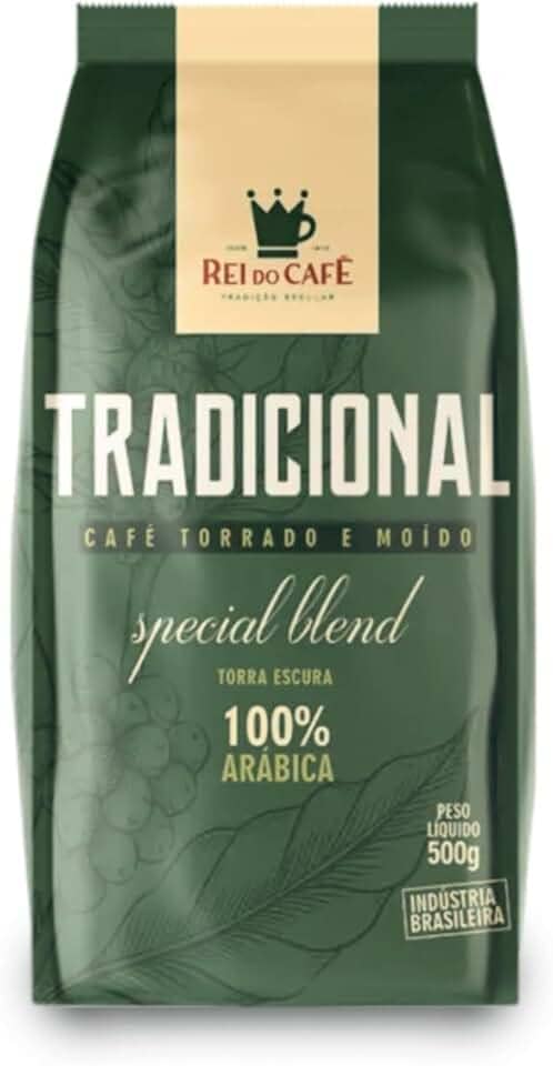 Café Moido Tradicional Torrado 250g REI DO CAFE 100% Arábica Alta Mogiana Torra Escura Cafeteria Tradicional de Santos