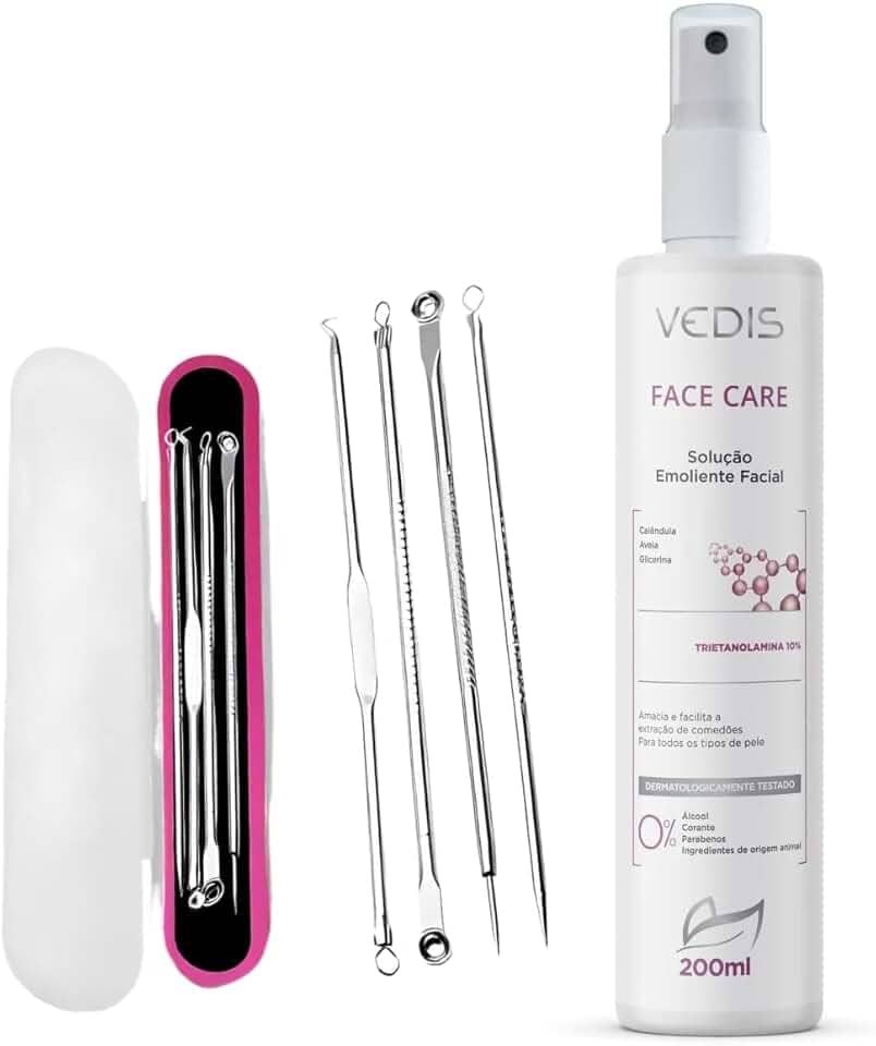 Solução Emoliente Facial Face Care 200ml + Extrator de Cravos Cureta