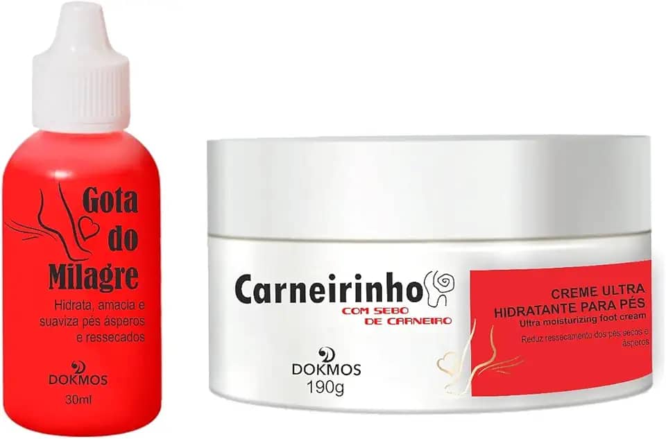 Gota Do Milagre e Creme Para Os Pés Sebo De Carneiro e Uréia
