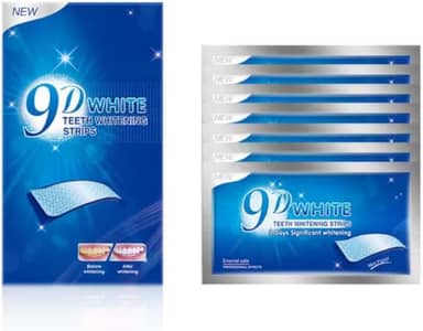 Fitas Branqueadoras White para Dentes, 9D, 14 fitas Adesivas Clareamento Dental fitas, 7 envelopes, Efeito em 3 Dias, ESPECIAL DENTE PREMIUM - Sabor Menta