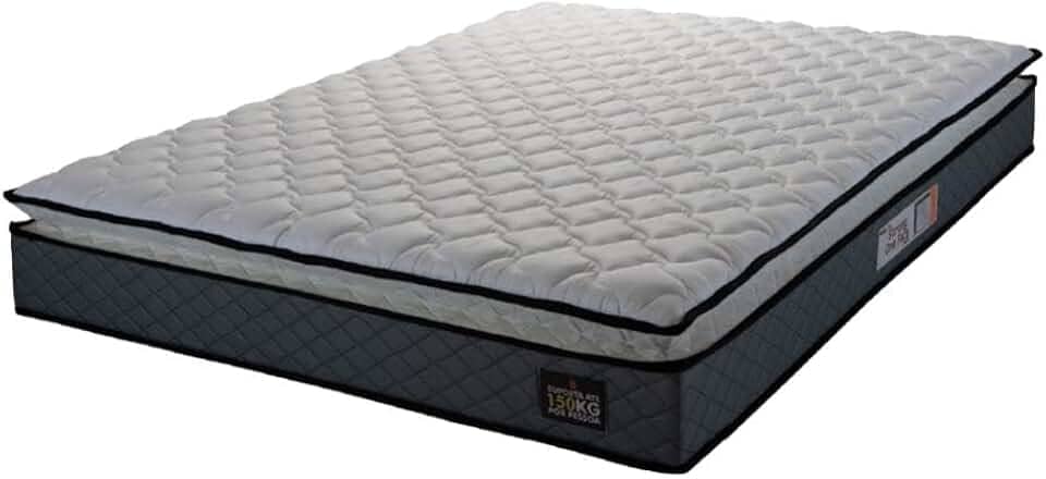 Colchão Casal Espuma D45 Pillow Top Strong 138x188x24cm Cinza/branco Hellen - Suporta até 150kg por Pessoa