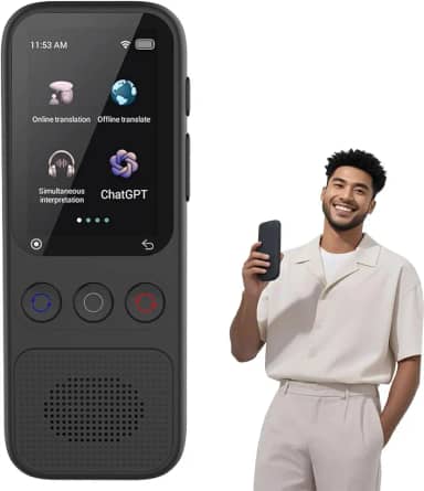 Dispositivo tradutor de idiomas AI, tradução instantânea de voz bidirecional Protable em 138 idiomas, modo online/offline com IA avançada, ideal para viagens, negócios, aprendizado