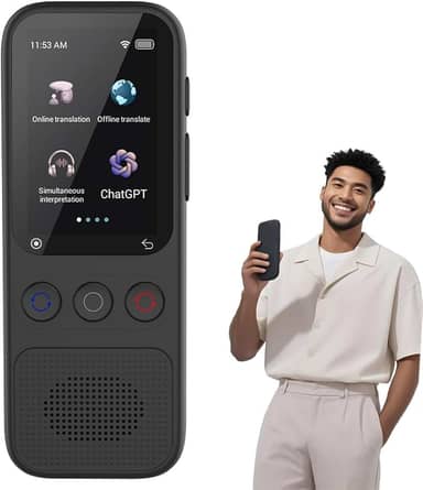 Dispositivo tradutor de idiomas AI, tradução instantânea de voz bidirecional Protable em 138 idiomas, modo online/offline com IA avançada, ideal para viagens, negócios, aprendizado