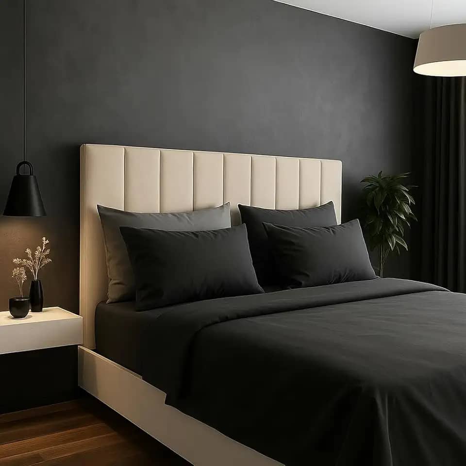 Cabeceira Estofada Modular Cama Casal Padrao 1,60mX45cm Módulos Adesivos (Off White)