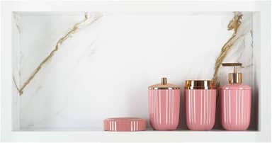 Nicho Em Porcelanato Polido P/Banheiro Calacata 62 x 31 x 11 cm