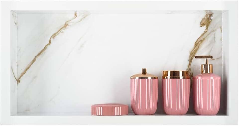 Nicho Em Porcelanato Polido P/Banheiro Calacata 62 x 31 x 11 cm