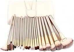 Lm Kit Pincel De Maquiagem Com 24 Peças E Estojo (Bege)