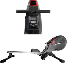 Remo Indoor com Resistência a Ar 8 Níveis Dobrável Silencioso – Banco Anatômico, Painel Digital, Pedais Ajustáveis, Até 120kg