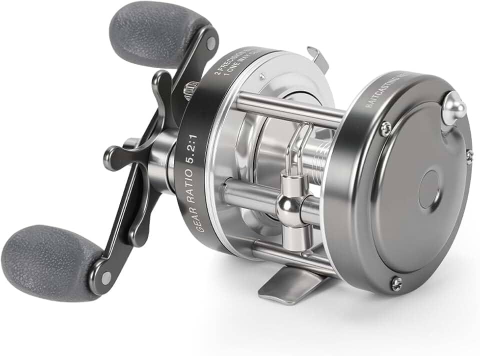 Carretilha de Pesca, Carreto de Pesca de Alto Perfil, Rácio RPM de 5,2:1, Adequado Para Áreas De Água Doce Ou Água Salgada Costeira