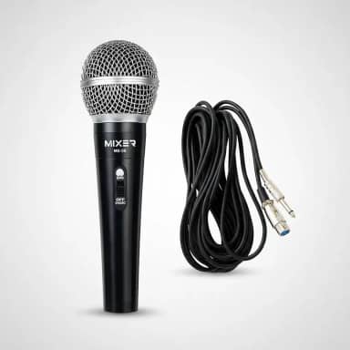 Microfone Com Fio Para Karaokê, Palestra, Igreja, Evento, Pastor, Palestra, Cabo de 3 Metros, Mixer, Preto