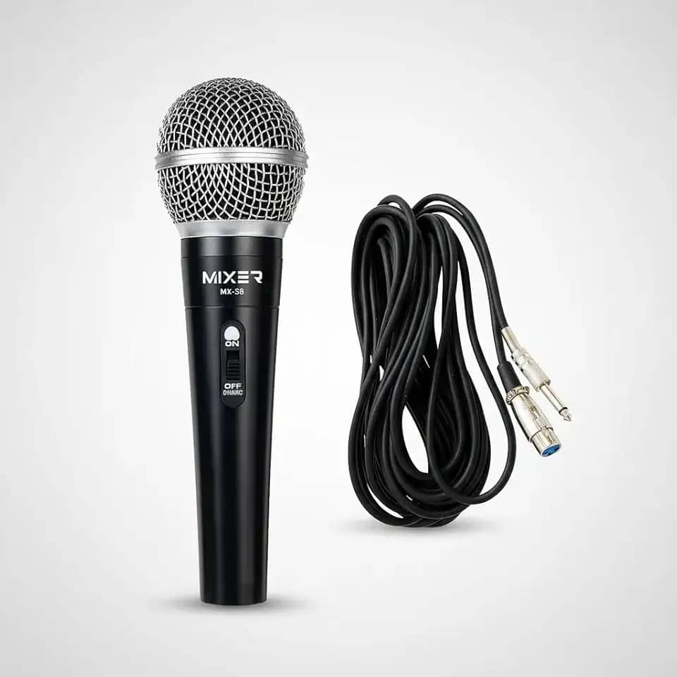 Microfone Com Fio Para Karaokê, Palestra, Igreja, Evento, Pastor, Palestra, Cabo de 3 Metros, Mixer, Preto