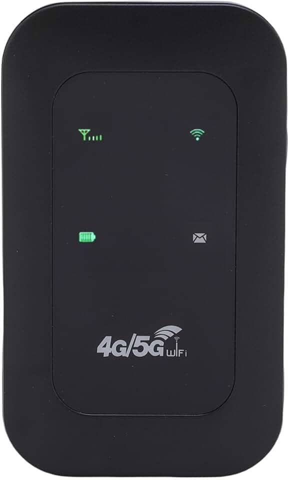 Hotspot móvel WiFi 4G 5G, Hotspot WiFi portátil de alta velocidade de 300 Mbps, 10 dispositivos conectados, Roteador móvel LTE com tela colorida de LED e slot para cartão SIM