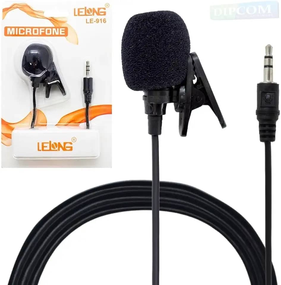 Microfone Lapela com fio Resistente