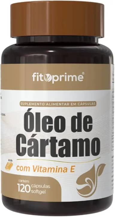 Óleo de Cártamo 1000mg + Vitamina E com 120 Cápsulas Fitoprime