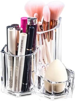 Porta Maquiagem Pincel & Batom Organizador Acrilico