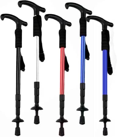 Bastão Caminhada Trekking Acampamento Mobilidade Bengala Trilha Retrátil Alumínio