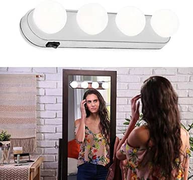 Luz de Espelho Maquiagem Camarim Led 4 Lampadas Sem Fio