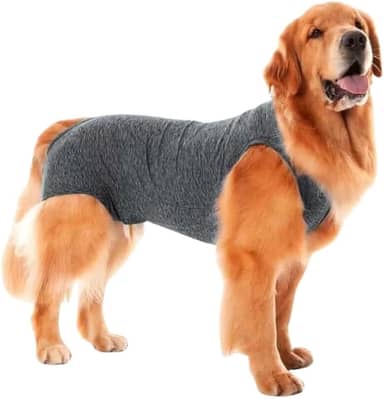 MY PET BRASIL Roupa Cirúrgica Para Cachorros N.12 Pós-Cirurgia Pós-Operatório Roupa Para Cães Auxilia Na Recuperação Segura Macia E Confortável Cinza