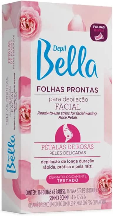 Folha Pronta para Depilação Facial Pétalas de Rosas 16 Fls, Depil Bella