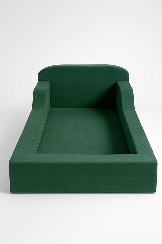 Cama Infantil Montessoriana Verde 100% Espuma, com colchão embutido 0,88 x 1,88 Altura de 40 cm