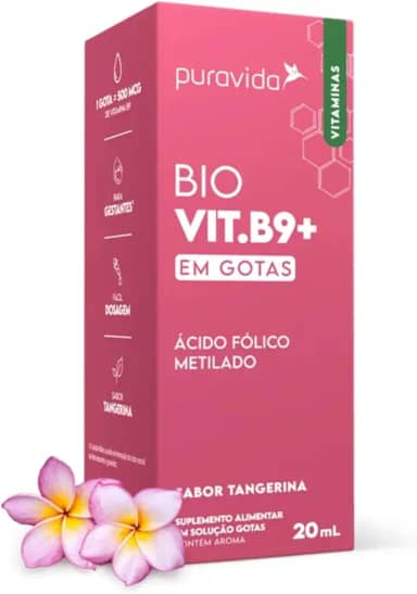 Vitamina B9 Drops Acido Fólico Metilado - Puravida