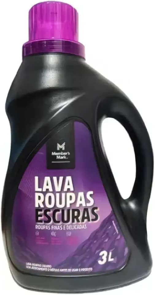 Sabão Líquido para Roupas Escuras, Lava Roupas Líquido Roupas Escuras Members Mark 3L, Tecidos preto e escuros, Roupas Finas & Delicadas, Ação quanto a desbotamento