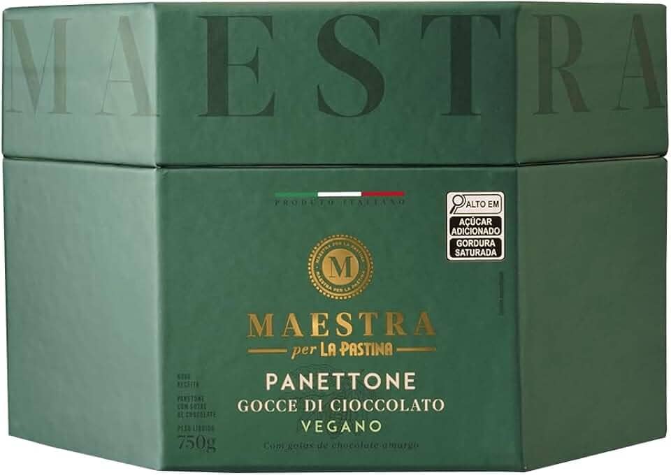 Panettone Gotas Chocolate Vegano 750g Maestra Per La Pastina