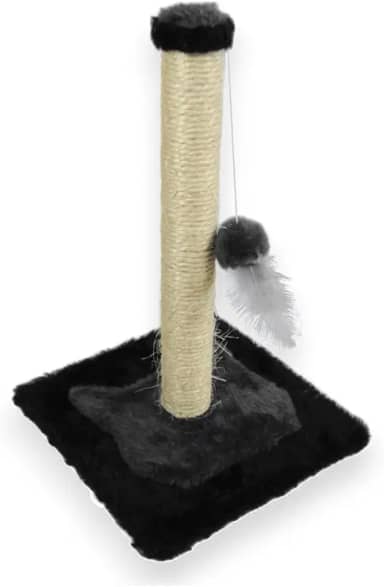 Poste Arranhador Sisal Brinquedo com Bolinha Gato Pet Cinza