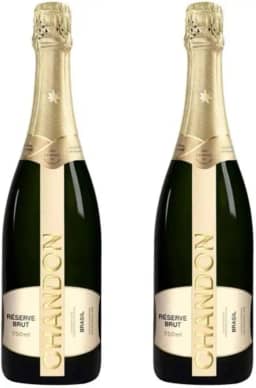 KIT 02 CHANDON RESERVE BRUT ESPUMANTE BRASILEIRO 750ML