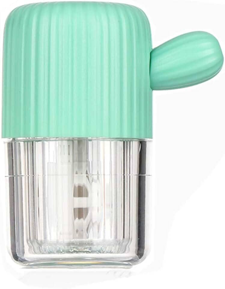 Limpador portátil de lentes de contato da Mudor – lente de contato com cordão para cuidados diários, lentes de contato macias e rígidas (verde claro)