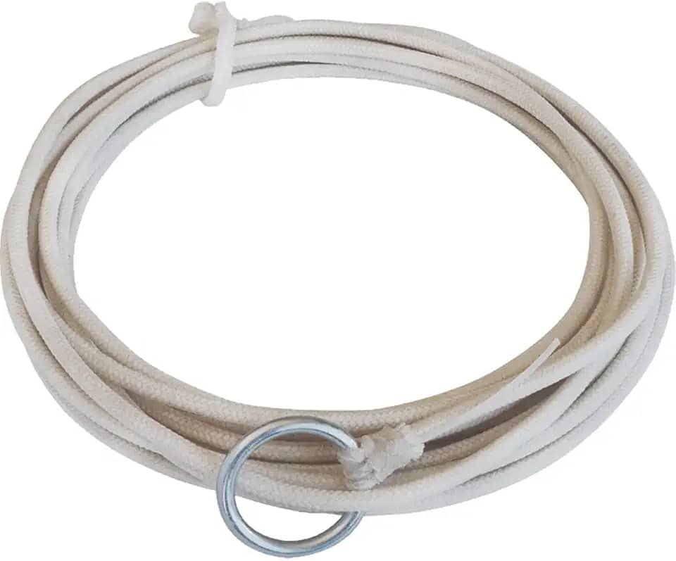 Laço Corda Americano Branco Resinado 15 Metros Argola de Ferro Boi Cavalo