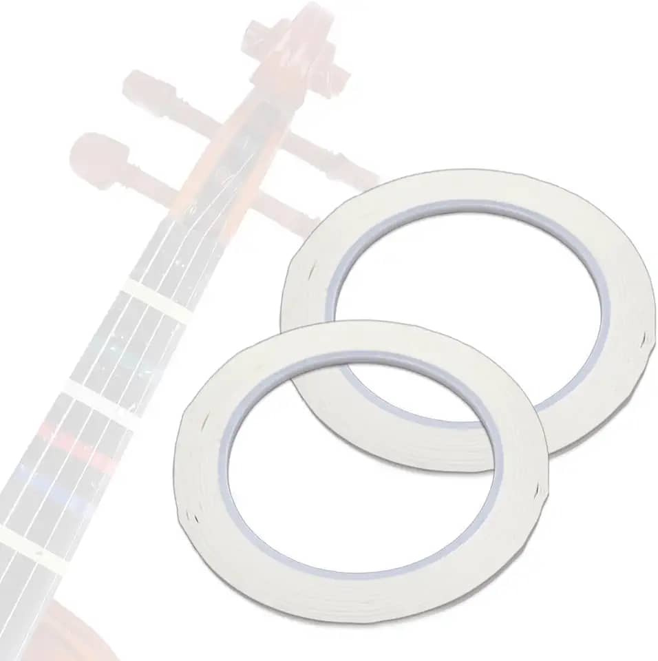 CashBeat Fita de dedo de violino de 2 rolos, 66 m, fita de dedo de violino para escala, ideal para iniciantes e instrumentos orquestrais (branca)