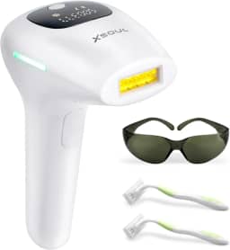 XSOUL at-Home Remoção de Pelos IPL para Mulheres e Homens Dispositivo de Remoção Permanente de Pelos 999.999 Flashes Removedor de Pelos Indolores nas Axilas Costas Pernas Braços Rosto