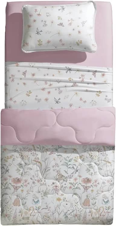 Edredom Mundo Kids Malha antim - Jardim Mágico - Solteiro