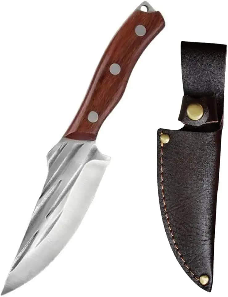 Faca Sobrevivência Tática Militar Pesca Afiada Forjada À Mão Churrasco Desossa