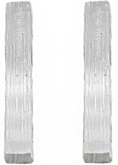 Combo 2 Bastões de Selenita Pedra Cristal Natural 10cm