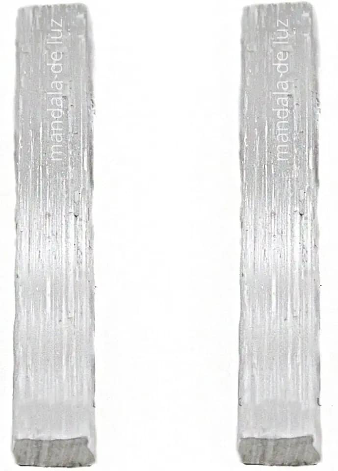 Combo 2 Bastões de Selenita Pedra Cristal Natural 10cm