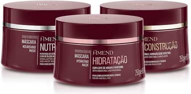 Kit Cronogama Capilar Amend 3 Máscaras Reconstrução + Hidratação + Nutrição 250g